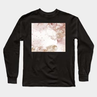 Alcohol ink -  feminine pink and gold glitter Long Sleeve T-Shirt